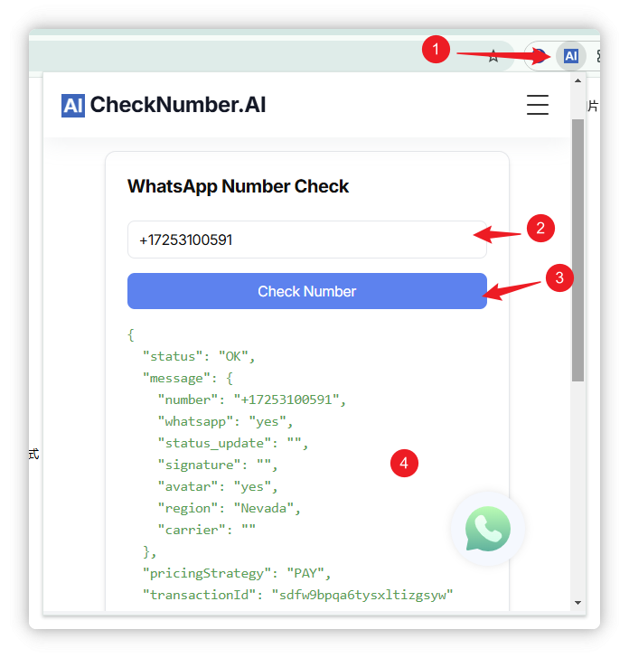 WhatsApp Number Checker Chrome Extension