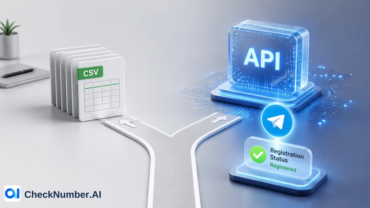 Erfahren Sie, wie Sie einen Workflow für die Massenverifizierung auswählen, indem Sie API- oder CSV-Architekturen auf Ihr Datenvolumen abstimmen, und entdecken Sie, wie plattformspezifische Signale die Listenhygiene unterstützen.