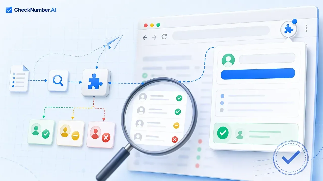 Learn how to use Chrome Extension "WA Number Checker" to check WhatsApp number status online for free