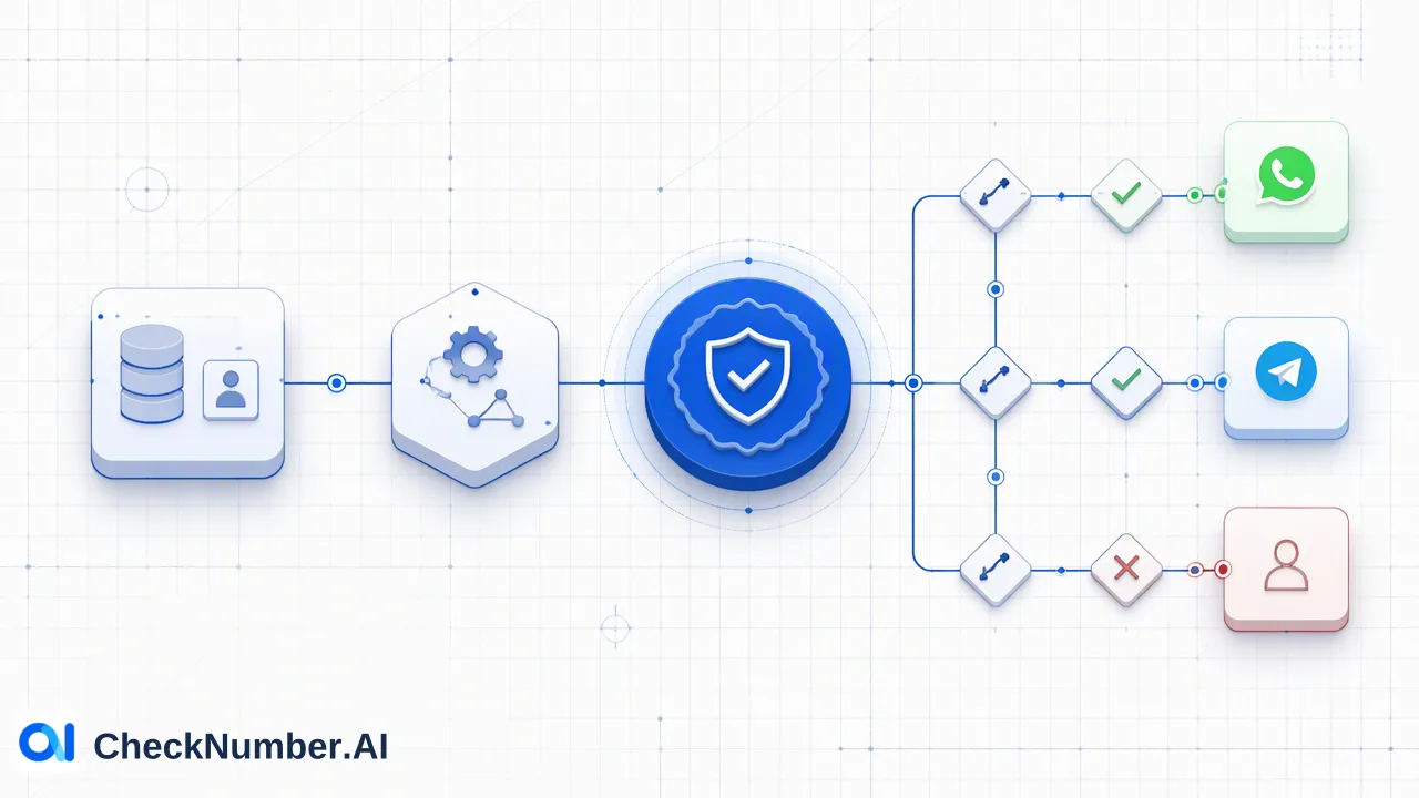 Erfahren Sie, wie Sie einen automatisierten No-Code-Lead-Routing-Workflow erstellen, der Verifizierungssignale für Telefonnummern und E-Mail-Listen nutzt, um eingehende Datensätze effizient zu segmentieren.