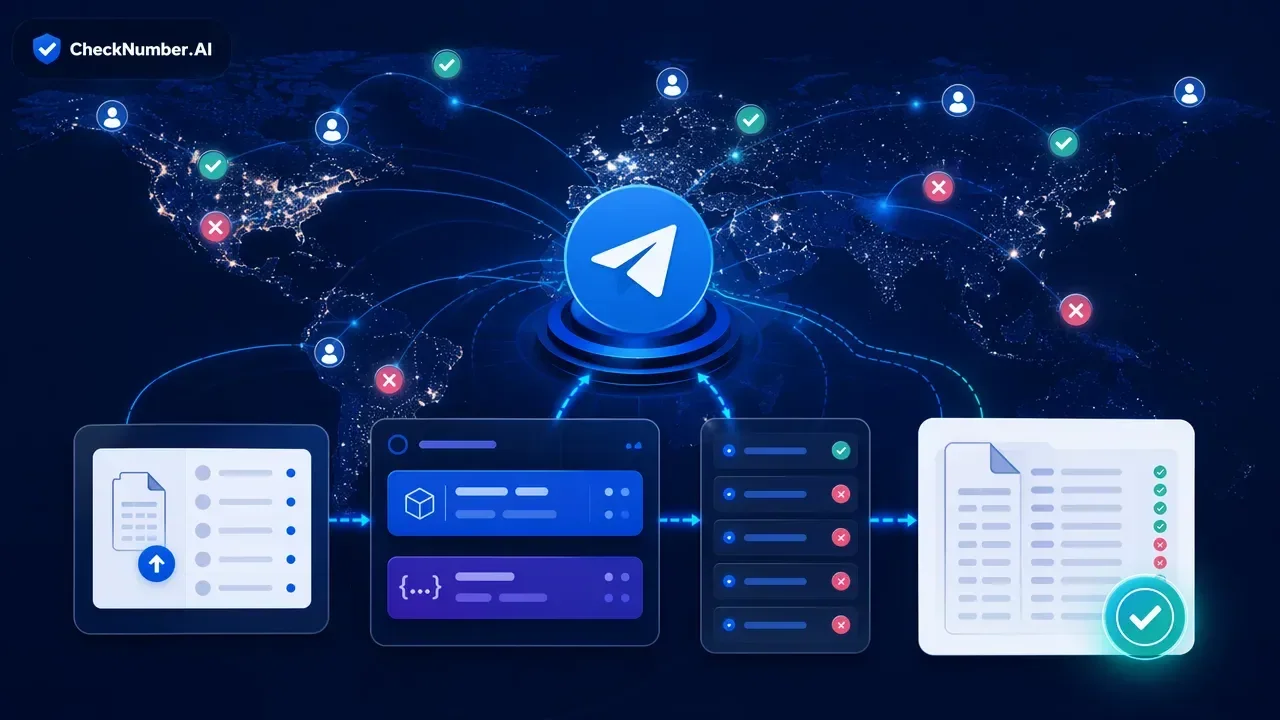 Telegram Number Checker — Bulk Verify Accounts via Platform or API | CheckNumber.AI