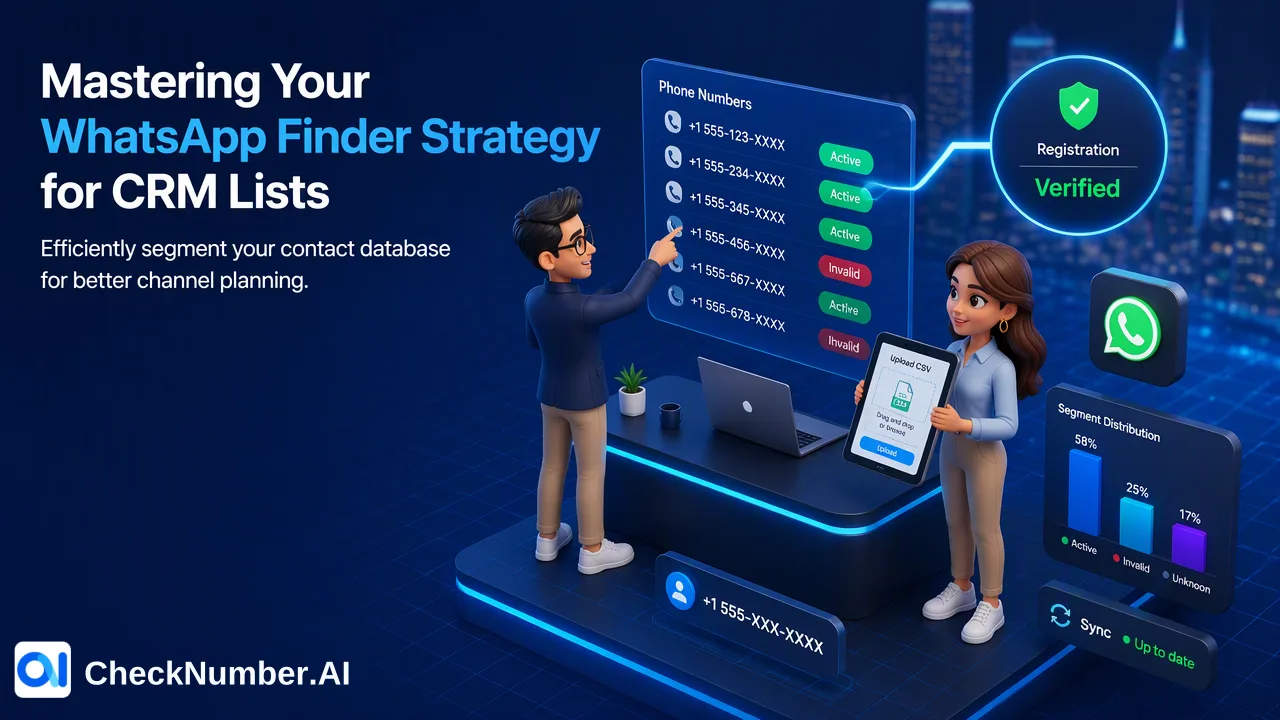 How CRM and sales teams find which numbers they already hold are registered with WhatsApp, from file preparation to channel planning.